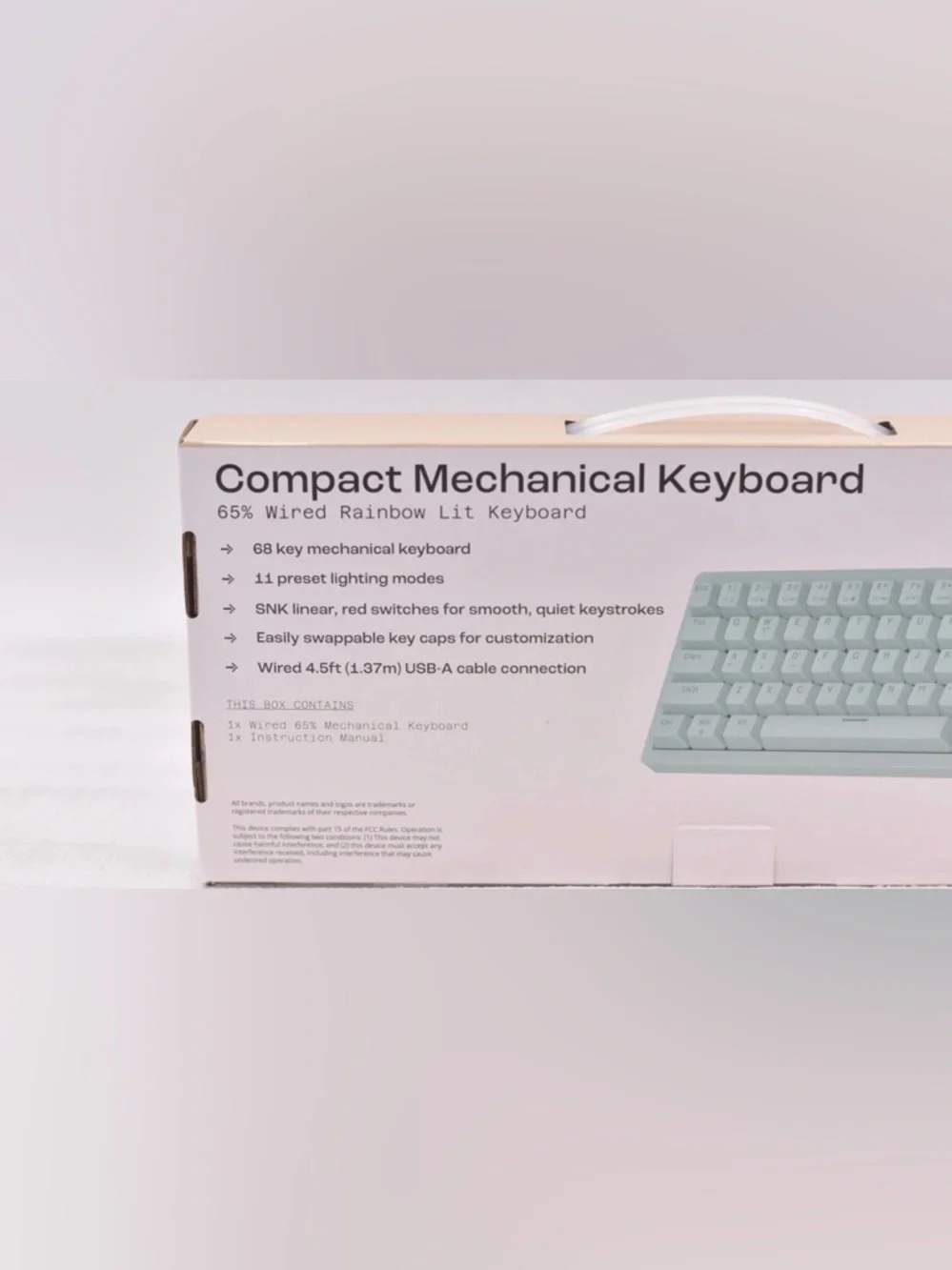 NORTH Compact‎ Mechanical Keyboard 65% Wired Mint Green LED rainbow lighting